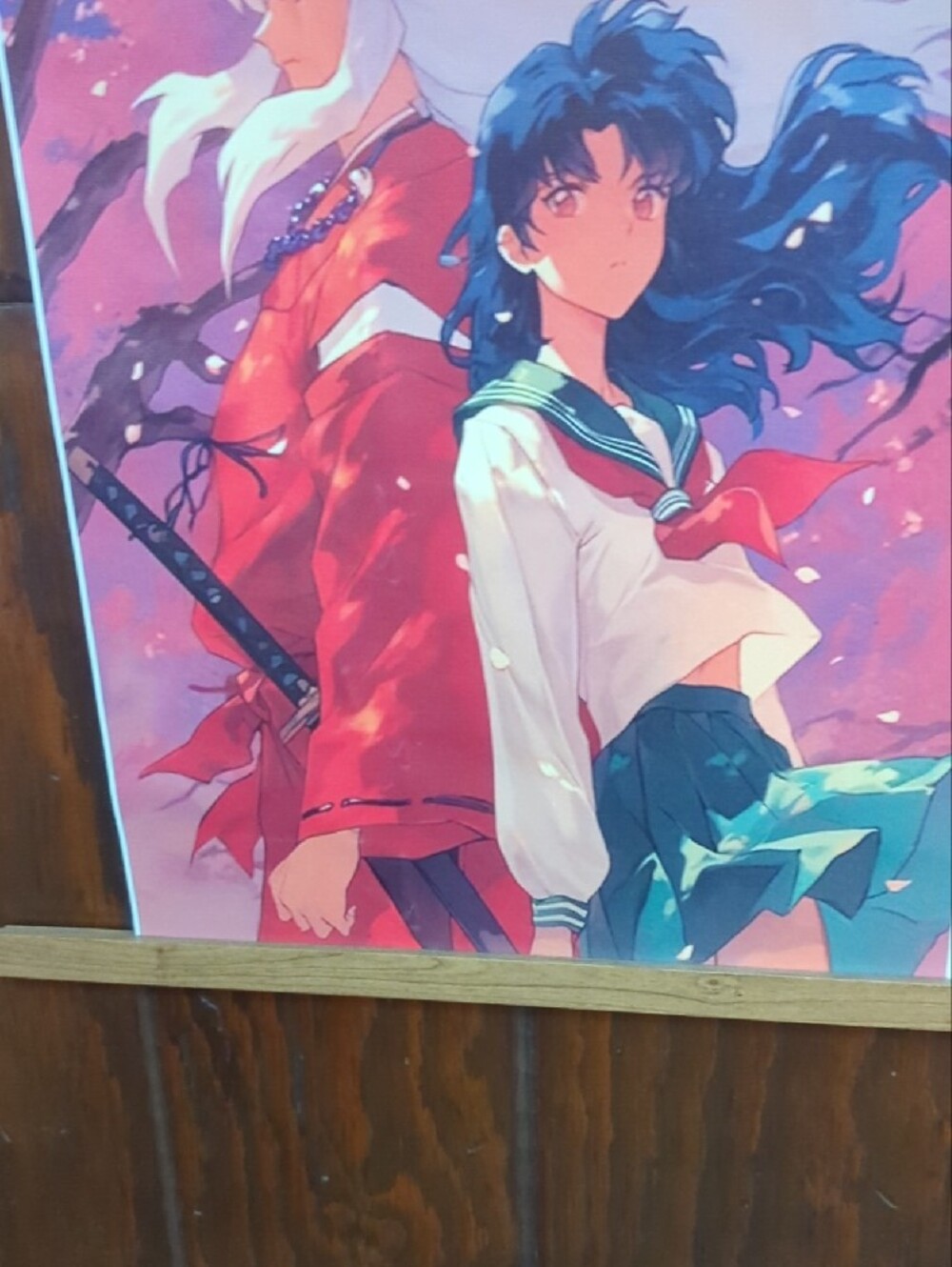 ✨ Inuyasha & Kagome Anime Wall Scroll – Cherry Blossom Scene ✨ - Picture 6 of 10